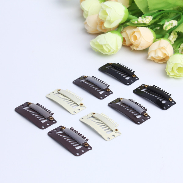 Z&F Wig Clip Hair Clips 4Colors Available 9 Teeth 3.2CM Long 1000pcs/Lot Black/Brown/Coffee/Beige