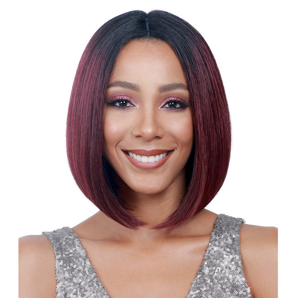 Bob Wig For African Americans Women Short 1b/99j Ombre Color Synthetic Wigs For Black Women Natural Heat Resistant wigs