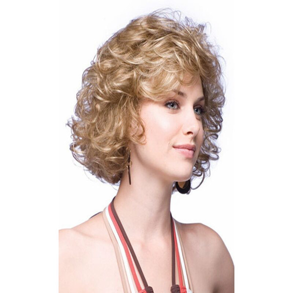 Kinky Curly Wigs Afro Wig Blonde Color Short Wigs for Black Women High Temperature Fiber Synthetic Hair