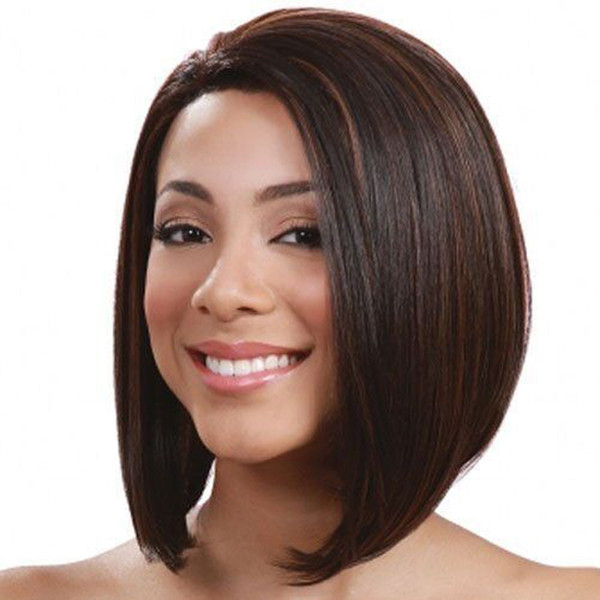 Brown Ombre Wig Synthetic Wigs for Black Women Middle Straight Hair Fashion Wigs