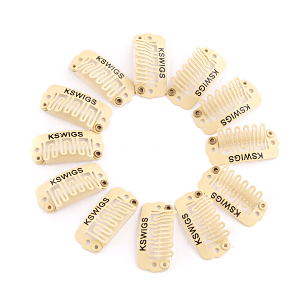 Blonde# 20pcs/lot Size(2.3cm & 2.8cm & 3.2cm Optional) Metal Hair Snap Clips U Snap Clips for Hair Extensions Hair Accessores & Tools