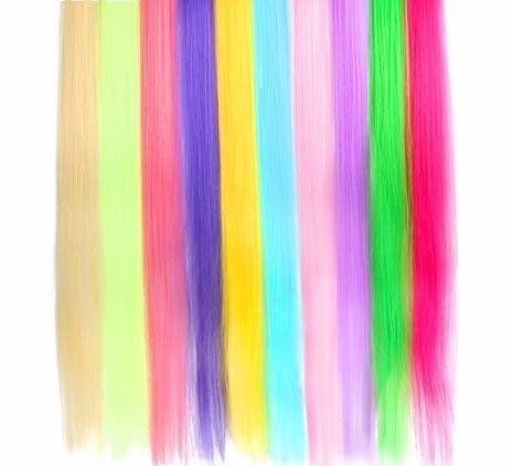 2019 Clip In Extensions Straight Purple Blue Pink Extensions Women Synthetic One Clip In Hair Extensions