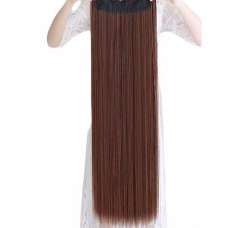 80cm 100cm Long Straight Women Clip In Extensions Heat Resistant Synthetic Piece Hairstyle