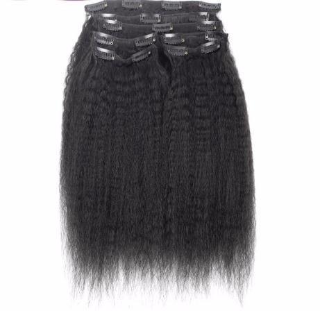 2019 Brazilian fashion Straight Clip In Human Extensions 7 Pieces/set Natural Color 120g/set