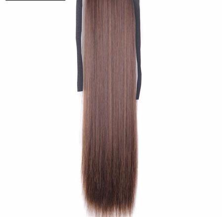 2019 Beauty Long Straight False Hair 22'' Synthetic Ponytail Wrap Heat Resistant Fiber Clip In Hairpiece Hair Extensions