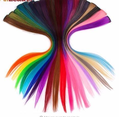 2019 Clip In Silky Straight Extensions Ombre Extensions Clip 20 Colors Two Tone Burgundy Green Synthetic Fake Hair