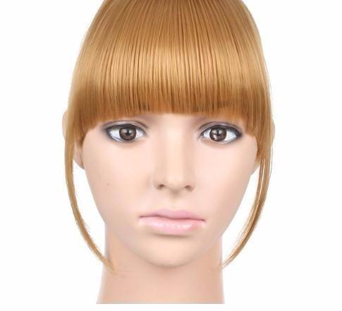 Leeons Black Brown Blonde Striaght Neat Bangs Clip In Synthetic Hair Extensions Real Natural Front False Fringe Piece