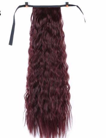 2019 Wave Extensions Long Ponytail Clip Hair Curly Long Ponytail Hairpiece Heat Resistant Synthetic Tail Clip In 22inches