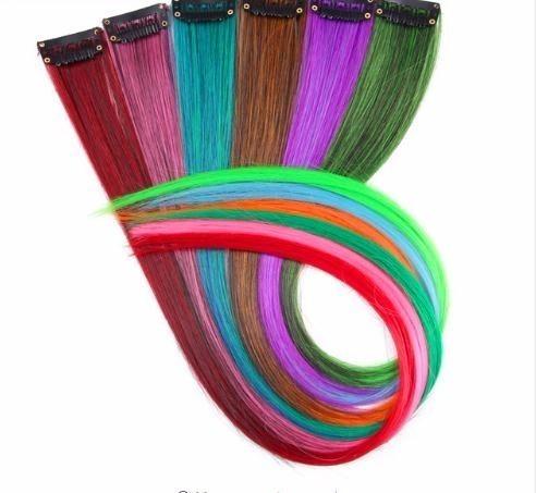 2019 Product One Clip One Piece Clip In Hair Extensions 20 Colors 50cm Straight Synthetic Long Hair Pieces Styles