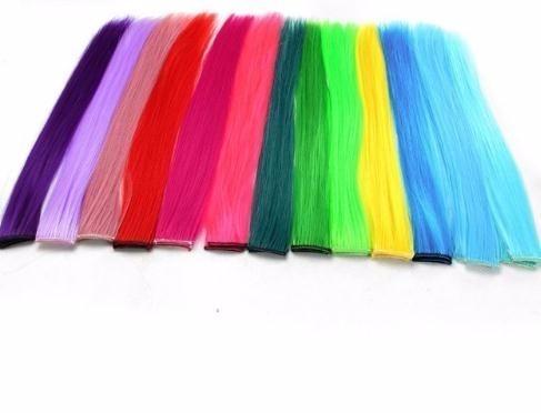 13 Colors 40cm Single Clip In One Piece Extensions Synthetic Long Straight Grey Blonde Pieces 10pcs/lot