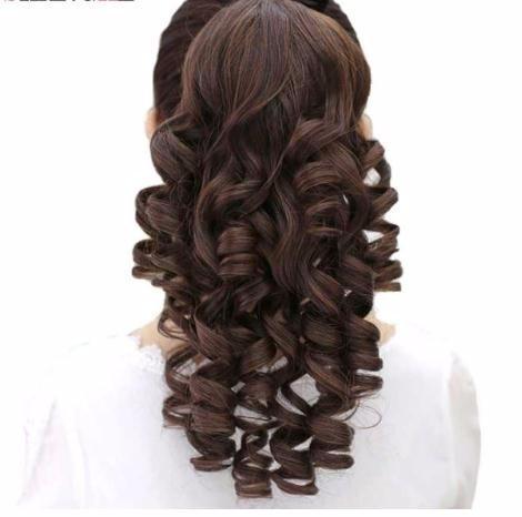 2019 Long Kinky Curly Ponytail Drawstring Hair Heat Resistant Clip In Extensions Natural Fake Tail