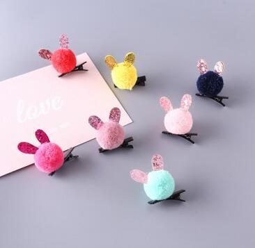 29 Children's Korean version of the hair ball rabbit hairpin Practical small gifts Girls side clip factory direct sales