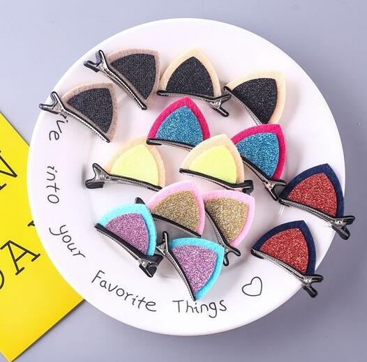 03 Factory direct sequins cat ears hair clips children adult sell cute cute headwear hair accessories