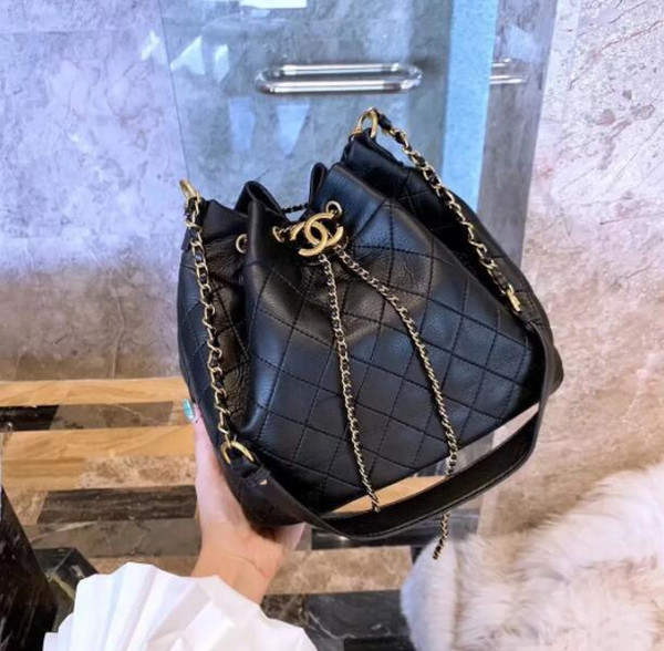 2019 New Hot Fashion Brand Bags Chan‍el Lingge Drawstring Bucket Bag Women Handbags Pu Leather Luxury Package Shoulder Bags