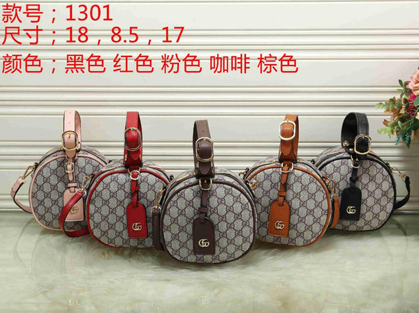 Gucc‍i 2019 Fashion Brand Bags Pu Leather Women Handbag Round Shoulder Bag Messenger Bags Clutch Package