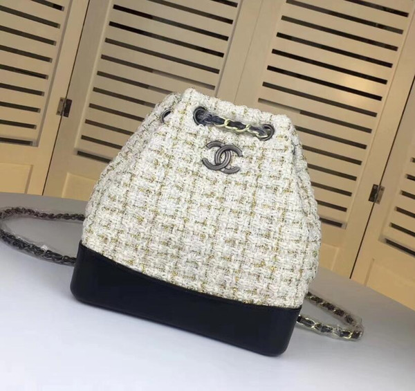 5A++ Chan‍el Fashion Brand Bags Lingge Wrinkle Woven Chain Color Matching Backpack Handbag Double Shoulder Bag