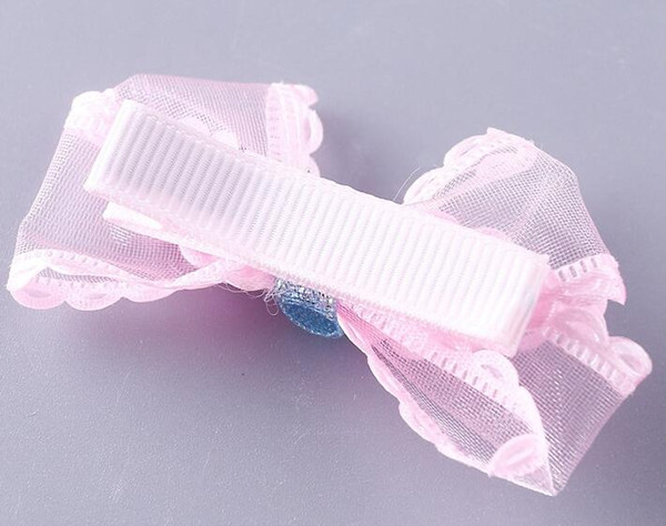 136 Pink mesh hairpin children's side clip hair accessories manufacturers wholesale