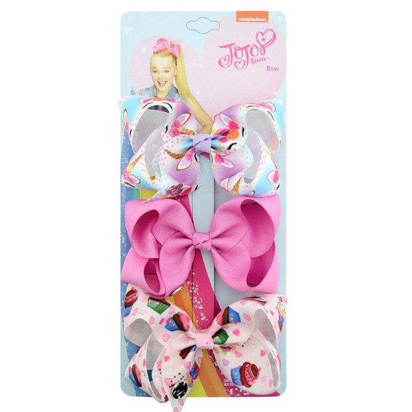 JoJo Siwa Kids Girls Teens 4.3 inch 3 color one card Hairbands Bow Hair Flash Sparkle Hair Bow Dance Hair Bows