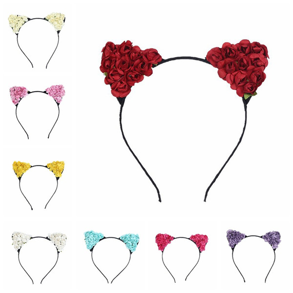 1pcs Fashion Cute Baby Girls Kids Cat Ears Hair Bands PE Foam Flower Hoop Small Devil Head Hair Ring Bubble Headdress