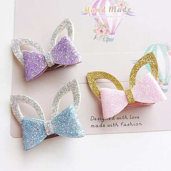 Girls Safe Stereoscopic Hairband Handmade Bow Headband Shinning Glitter Hair Ring Children Ornaments Kids Hair Accessories E0064