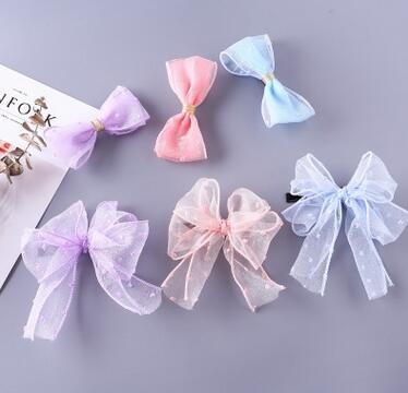 36 Women's beautiful wave dot mesh large bow hairpin chuck chuck flower jewelry hair accessories wholesale