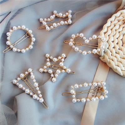 10 pcs Hot Sale Women Girls Elegant Pearl Geometric Alloy Hair Clips Barrettes Headwear Hairpins Headbands Female Hair Accessories