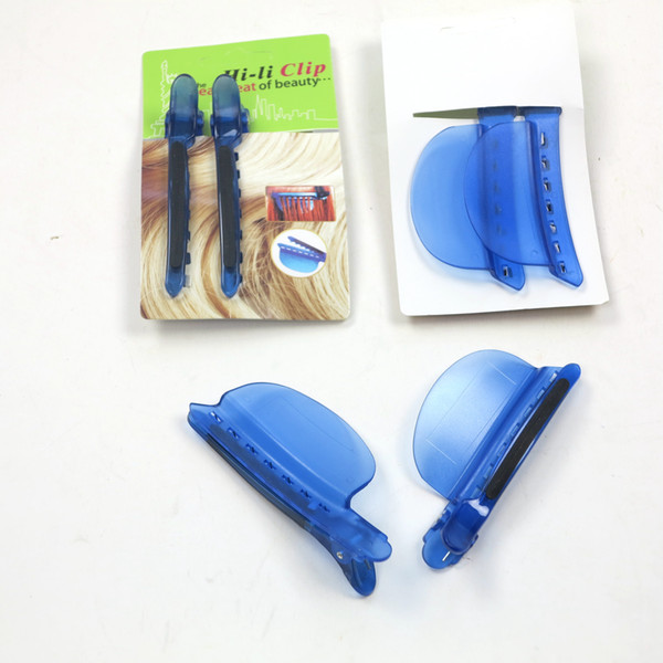 (2pcs/bag) Free Shipping Blue Color Wholesale Plastic Easy Speed Separator Clips Hair Styling Tools Section Clips Installation