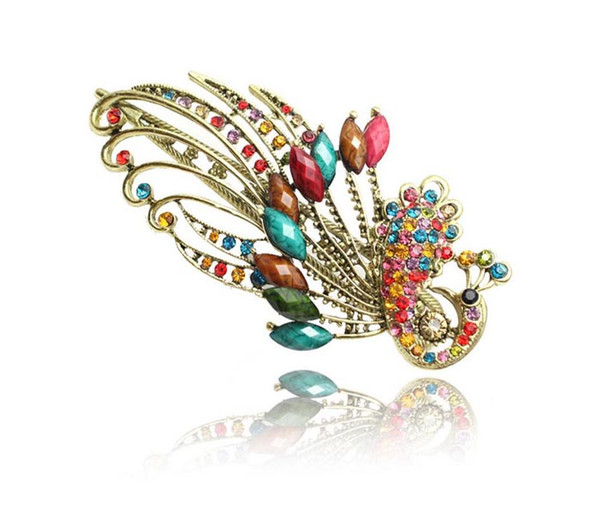 Women Crystal Rhinestone Peacock Hair Pin Hair Clip Fashion Hair Accessories Tools 12pcs/lot free shipping