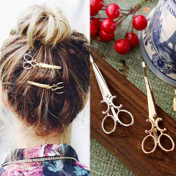 mix wholesale hot 2018 New Popular Women Lady Girls Scissors Shape Barrette Hair Clip Hairpin Hair Accessories Decorations