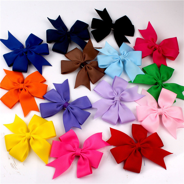 Fashion Grosgrain Ribbon Baby Girl Hair Clips Grosgrain Ribbon Baby Children Hair Accessories Hairbows Girl Hair Bows Hair Pins WITH CLIP