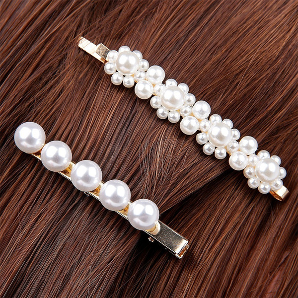 Hair Clips For Women Full Pearls Hairclip Fashion Style Metal Metal Ponytail Holder Hairpins Bb Hairgrip Girls Hair Accessories