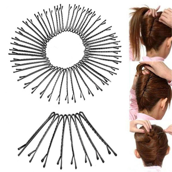 Free Shipping 60Pcs 1set Hair Clips Bobby Pins Invisible Curly Wavy Grips Salon Barrette Hairpin