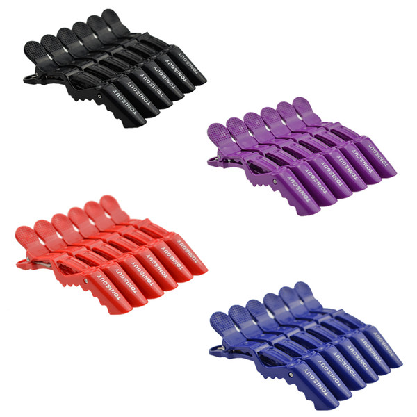 6 Pcs/Pack Alligator Hair Clips Black Purple Red Hairpins Beak Sectioning Clamp Hairdressing Hair Care Styling Tools Accessory