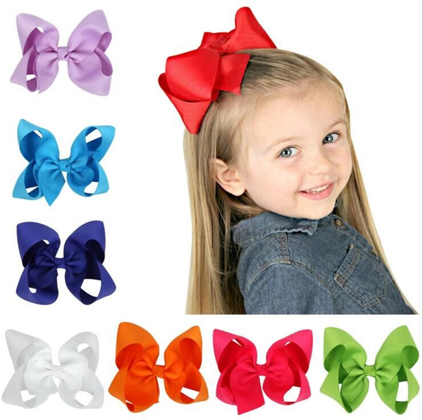 2017 Fashion Boutique Ribbon Bows For Hair Bows Hairpin Hair accessories Child Soild Hairbows Girl Flower Hair Bands 12 colors Cheer Bows