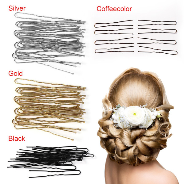 20pcs/lot 4Colors U Shaped Hairpin Hair Clips Pins Metal Barrette Women Hair Styling Tools Accessories Braided hair Tool