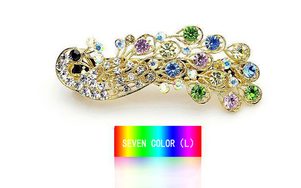 New Korean Fashion Retro Peacock Full Crystal Rhinestones rhinestone hair accessories hairpin side clip jewelry female