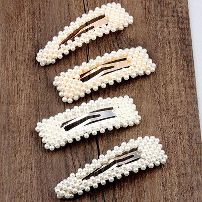 Net red explosion models super fairy bright pearl hairpin female retro French romantic hand-woven BB clip Korean version of the side clip je