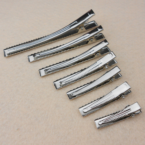 32mm/35mm/40mm/45mm/55mm/65mm/75mm/95mm Single Prong Metal Alligator Hair Clips Hairpins Korker Bow 10pcs in 1 Set Free Shipping