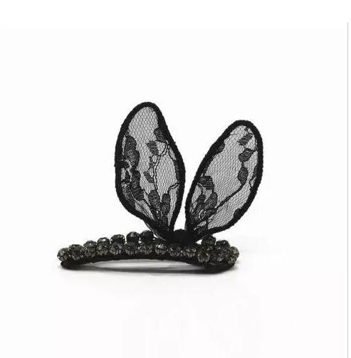 The new high-grade fine handmade lace rabbit ears hairpin BB clip sell jewelry diamond ornaments germination zzh