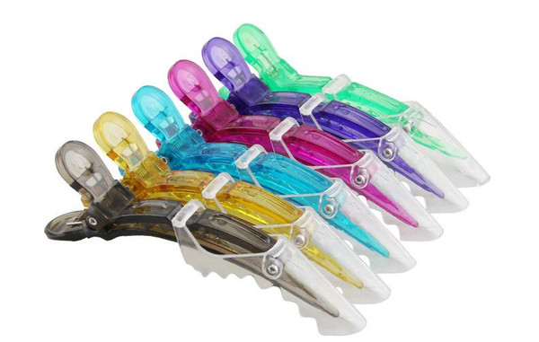 New 11.5cm 30pcs/lot mix color Transparent alligator clip Professional hairdressing positioning partition clip High-quality crane mouth clip