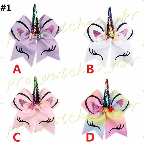 8 Inch Jojo Siwa Hair Bows Jojo Bows With Clip For Baby Children Large Sequin Bow Unicorn Hair Bows H0088