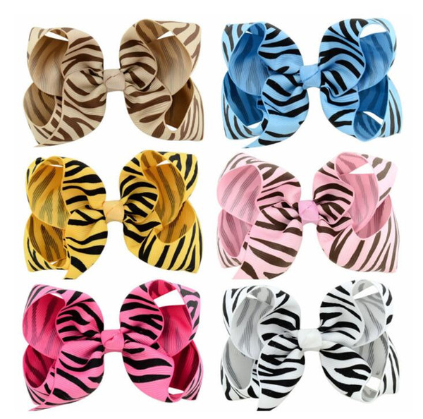 See_Katy Children's Korean Jewelry BB Clip Candy Color Fabric Hairpin Zebra Stripes Hair Accessories Bow Headdress SPH0020