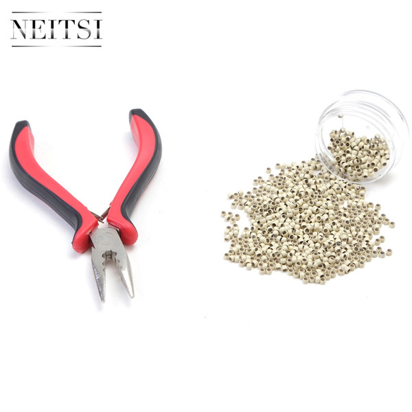 Neitsi Cheap 1000pcs Nano Ring +1pc Fusion Hair Extension Removel Pliers(red) 5 Colors for Your Best Choice