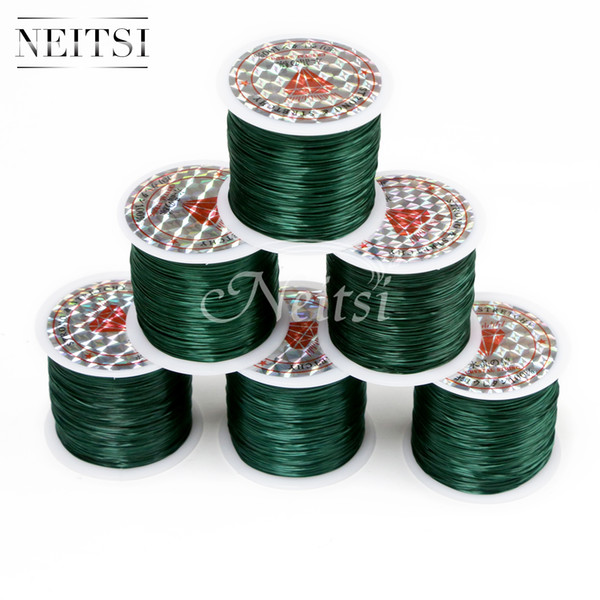 Neitsi 50Meters Green# 5pcs/lot Crystal Beads Lines Elastic Cord Stretchy String Jewellery Cord Rolls Polyester Embroidery Sewing Thread