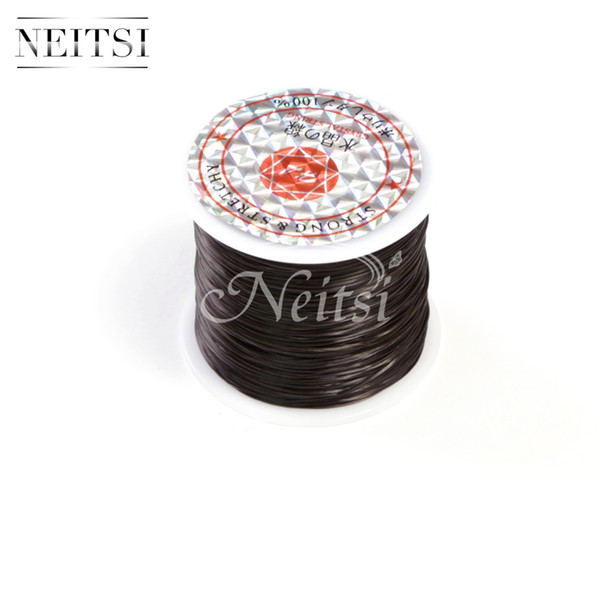 Neitsi Stretchy Elastic Crystal Line Jewelry Beading Thread Hair Accessories Black# 50 Meters/pc 5pcs/lot