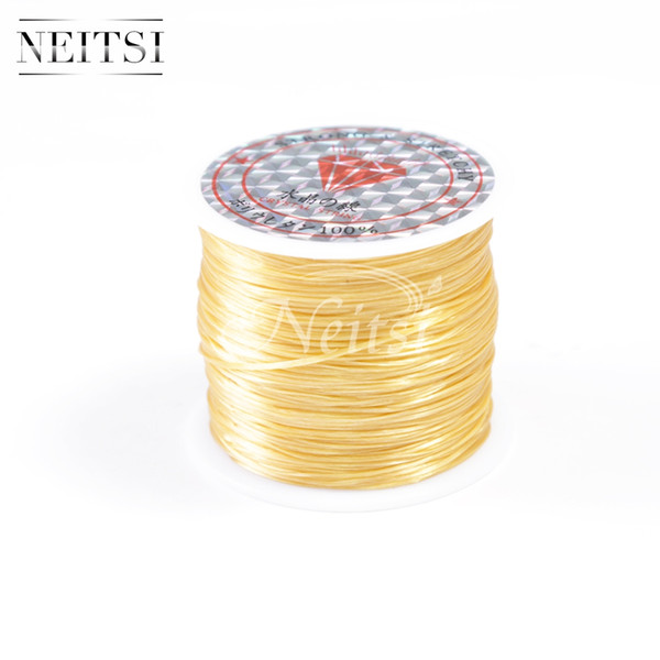 Neitsi Hair Extension Tool Elastic Stretchy Crystal Line Jewelry Beading Thread Yellow# 50 Meters/pc 5pcs/lot