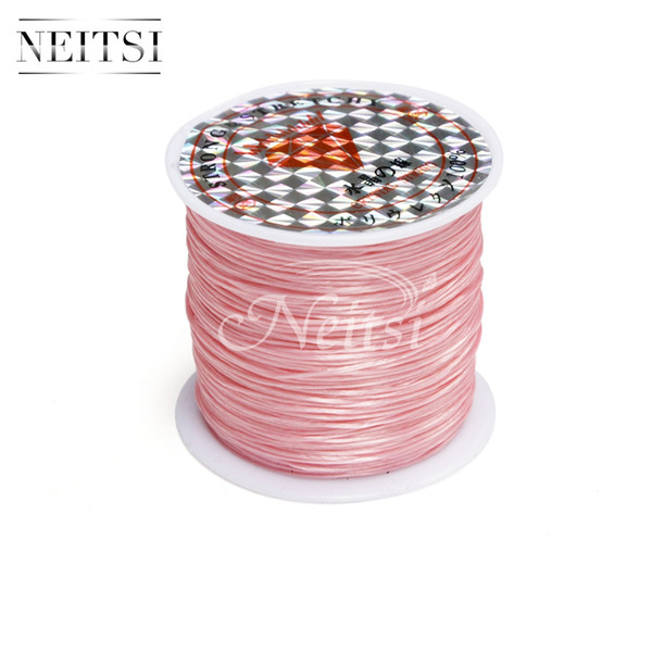 Neitsi Elastic Stretchy Crystal Line Jewelry Beading Thread Hot Selling Hair Extension Tool Light Pink# 50 Meters/pc 5pcs/lot