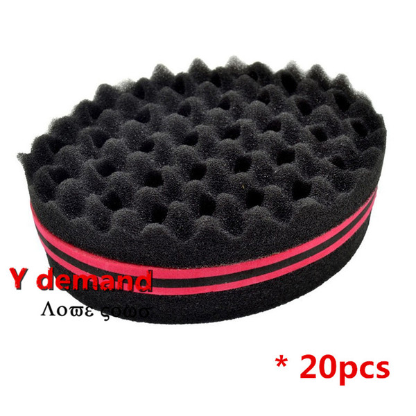 Y demand 20pcs/lot Oval Double Sides Magic twist hair brush sponge,Sponge Brush for Natural,afro coil wave dread sponge brushes