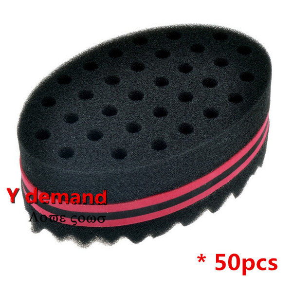 Y demand 50pcs Wholesales Oval Double Sides Magic twist hair brush sponge,Sponge Brush for Natural,afro coil wave dread sponge brushes