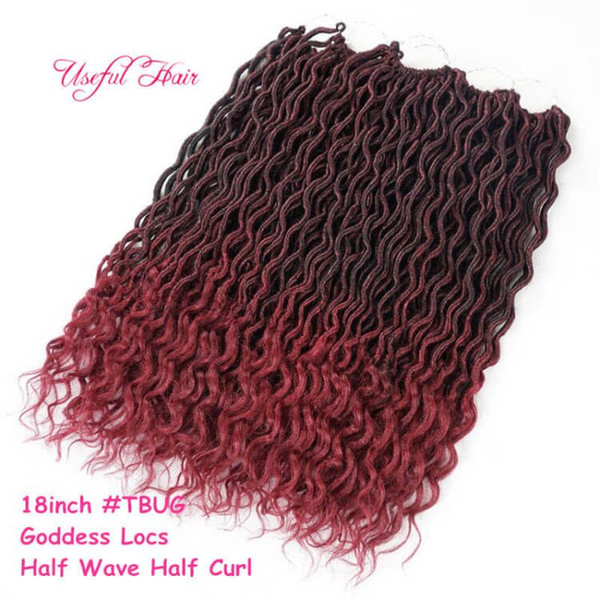 DREADLOCS Synthetic braiding hair goddess locs Faux Locs Curly Crochet Hair 18 inch Crochet Braids Synthetic Hair Extensions For Black Women